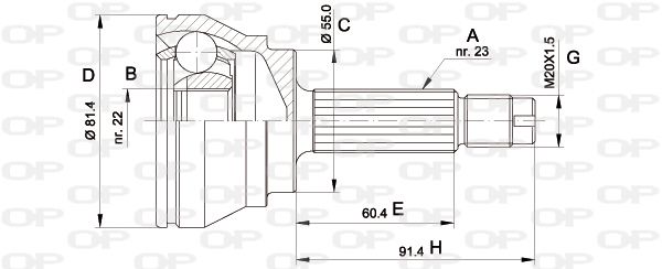 OPEN PARTS jungčių komplektas, kardaninis velenas CVJ5012.10